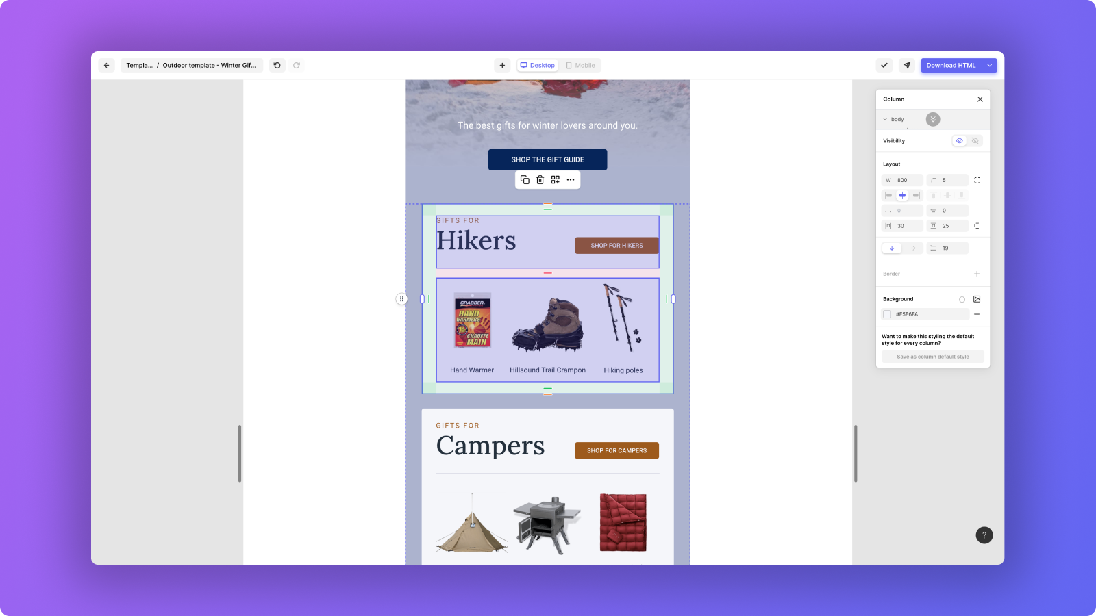 Design your emails without having to code HTML